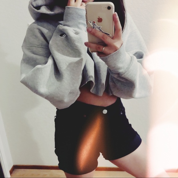 Champion Tops - Champion Reverse Weave Cropped Gray Hoodie